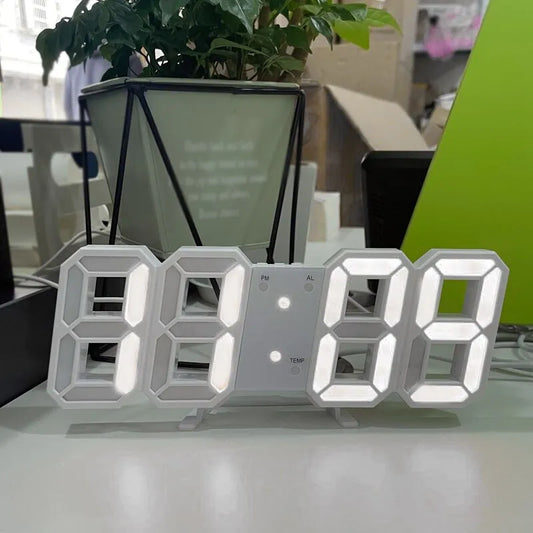 Modern 3D LED Digital Wall Clock with USB Connectivity