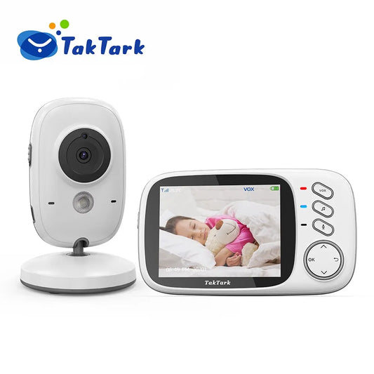 3.2 Inch Wireless Video Baby Monitor with Lullabies, Auto Night Vision, Two-Way Intercom, and Temperature Monitoring for Complete Baby Care